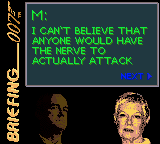 Original Mission 02 briefing screen from the Game Boy Color game