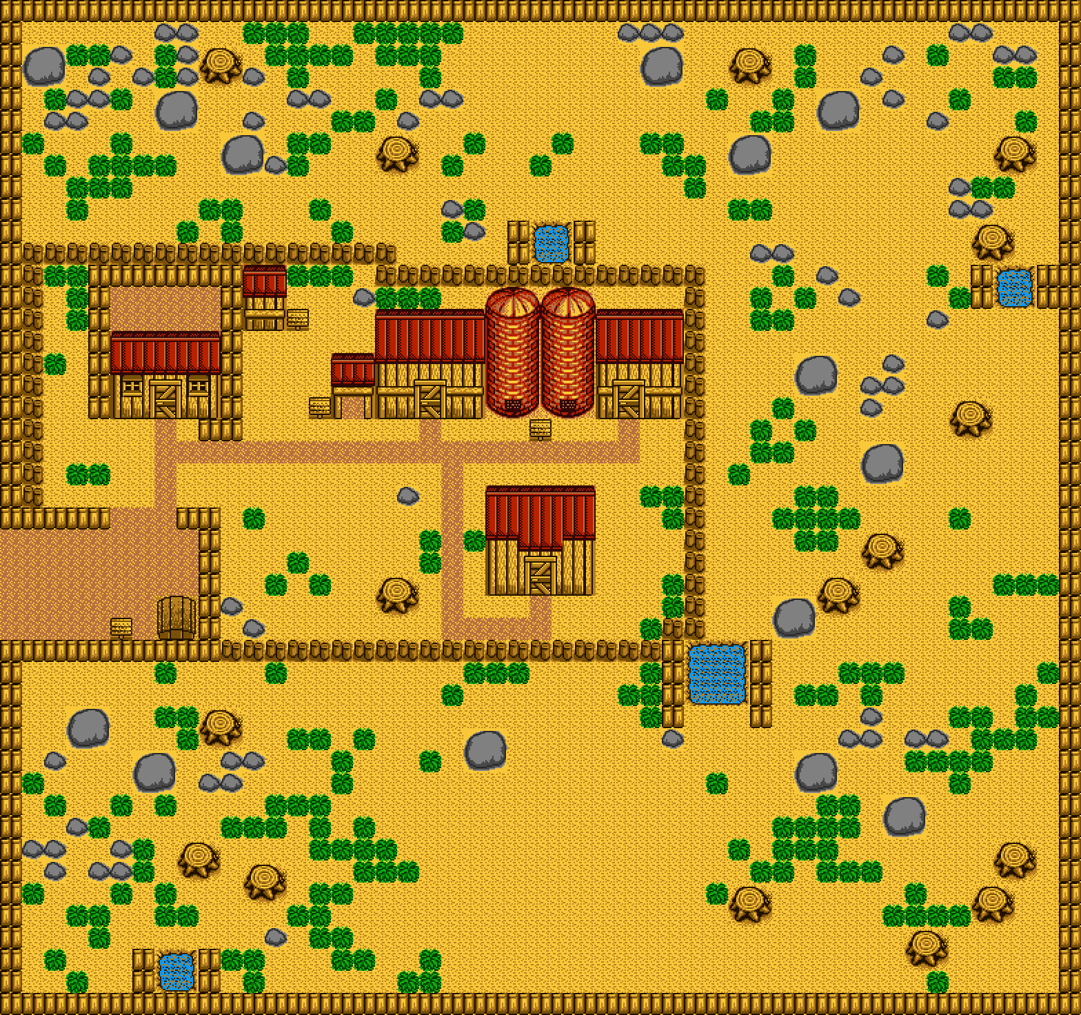 Farm ranch map from Harvest Moon GBC.