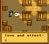 Cow barn scene from Harvest Moon GBC.