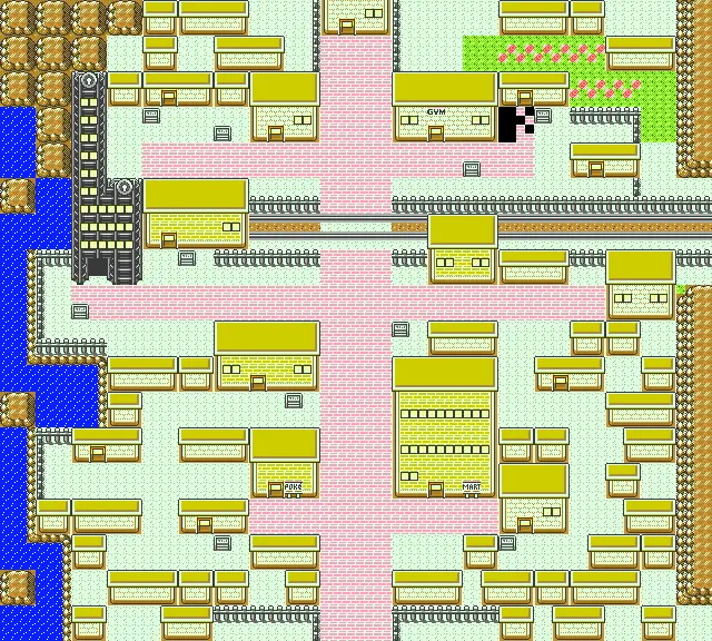 Pokemon Crystal Goldenrod City map near Route 34 Day Care