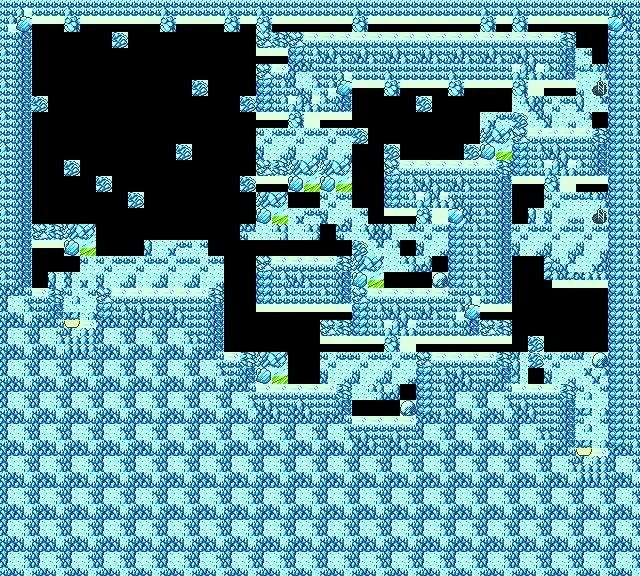 Pokemon Crystal Ice Path 1F map view