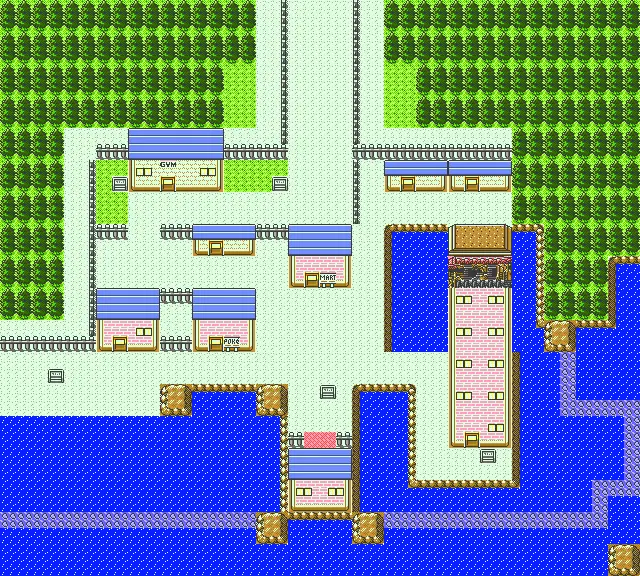 Pokemon Crystal Olivine City map for Good Rod and Chinchou planning