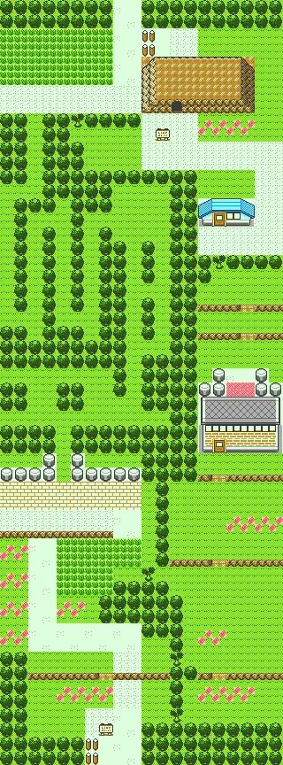 Pokemon Crystal Route 2 map where Pikachu appears in grass