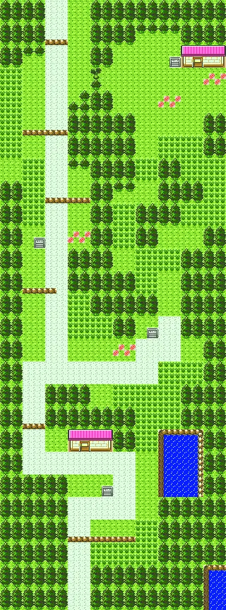 Pokemon Crystal Route 30 map near Mr. Pokemon house