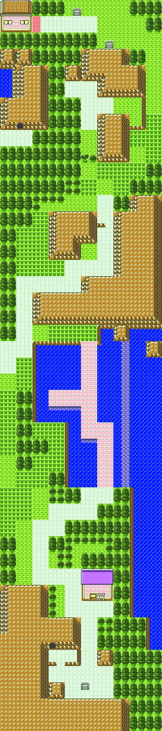 Pokemon Crystal Route 32 map with no wild Mareep location