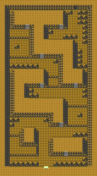Pokemon Crystal Mt. Silver Room 1 Larvitar map