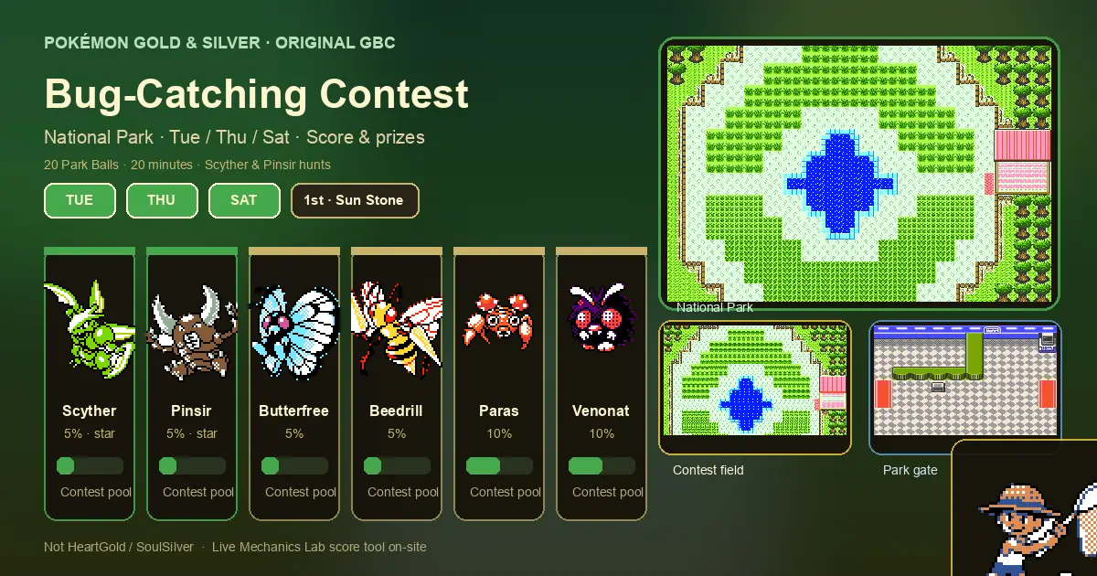 Bug Catching Contest Pokemon Gold and Silver - Schedule, Scores & Prizes