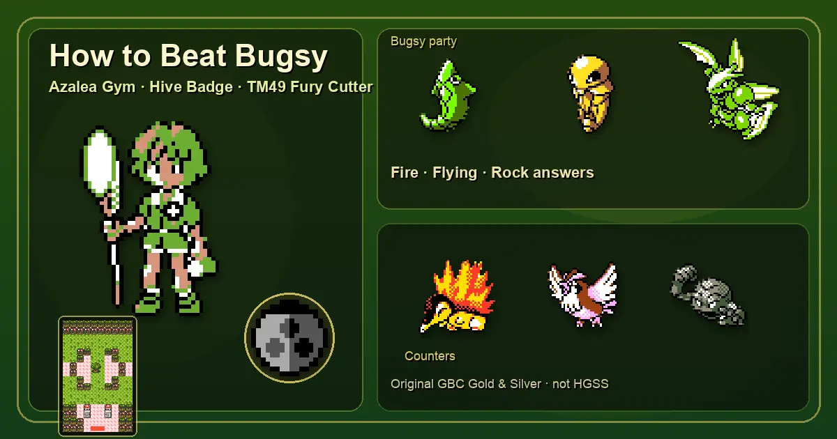 How to Beat Bugsy in Pokemon Gold and Silver - Azalea Gym