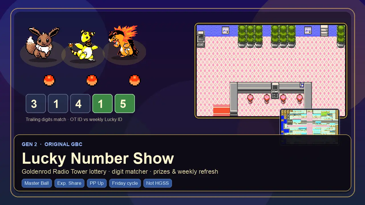 Lucky Number Show Pokemon Gold and Silver - Radio Lottery Digit Matcher
