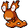 Slugma sprite in Pokémon Silver