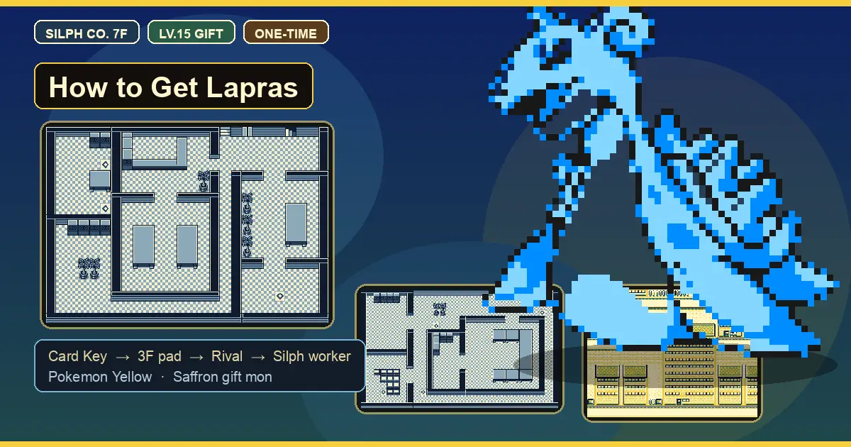 How to Get Lapras in Pokemon Yellow - Silph Co. 7F Gift