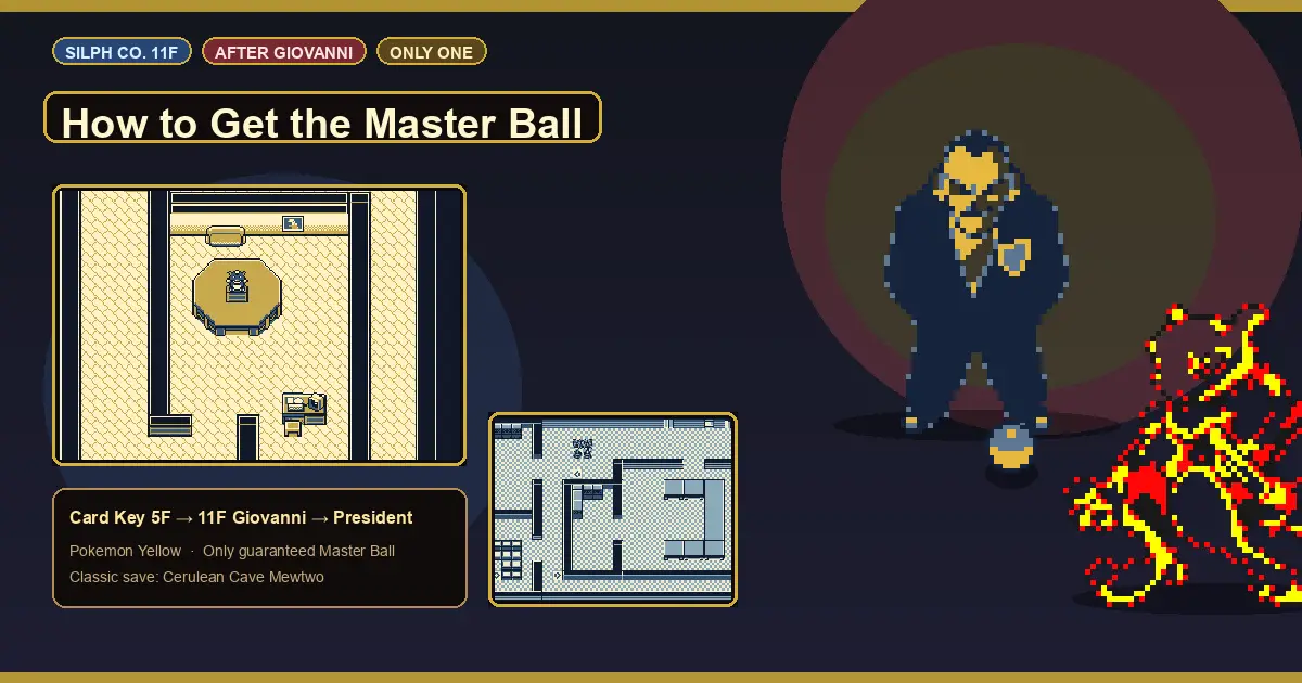 How to Get the Master Ball in Pokemon Yellow - Silph Co. 11F