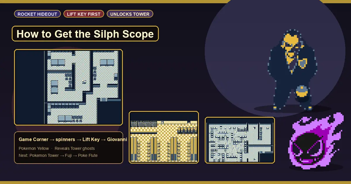 How to Get the Silph Scope in Pokemon Yellow - Lift Key Guide