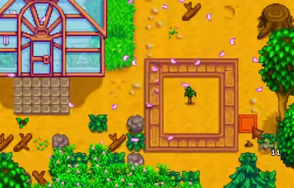 A screenshot of a 3x3 area in Stardew Valley