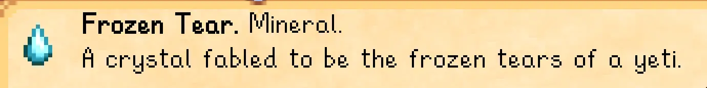 a Frozen Tear item in Stardew Valley