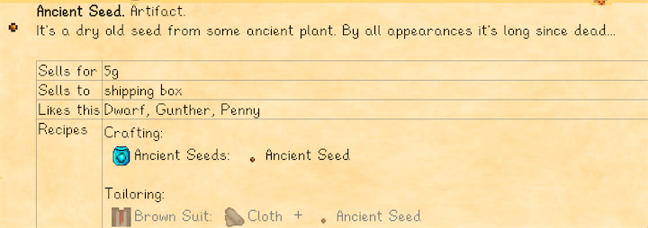 An image of the Ancient Seed artifact