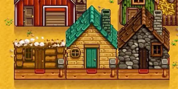 A screenshot of the new cabin behind Marnie's Ranch in Stardew Valley Expanded