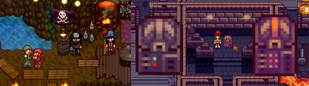 A character wearing the Deluxe Pirate Hat in Stardew Valley