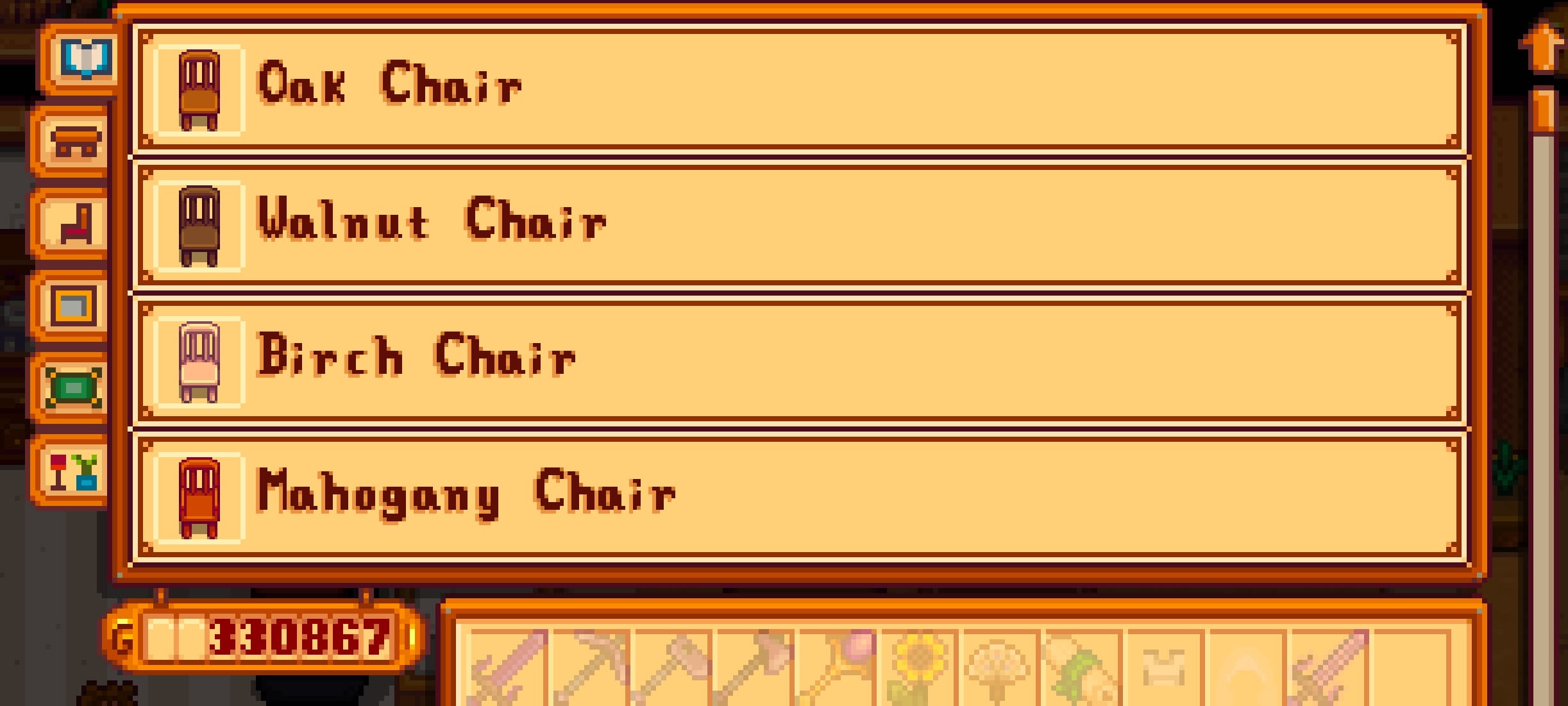 Image of furniture categories