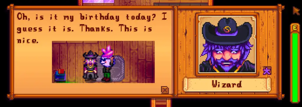 gifting a Star Shard to the wizard