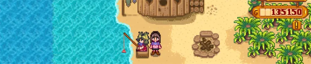 A screenshot of Ginger Island in Stardew Valley