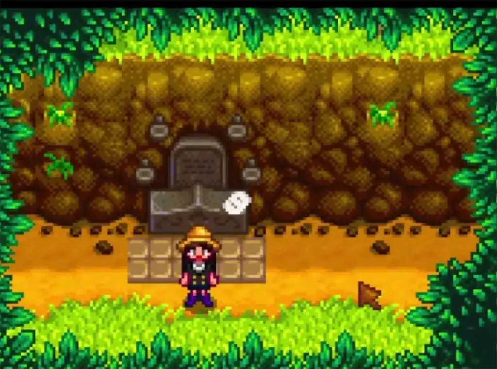 A screenshot of Grandpa's shrine in Stardew Valley.