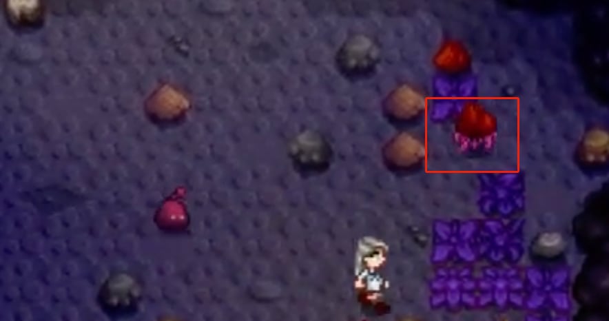 A screenshot of a Lava Crab in Stardew Valley