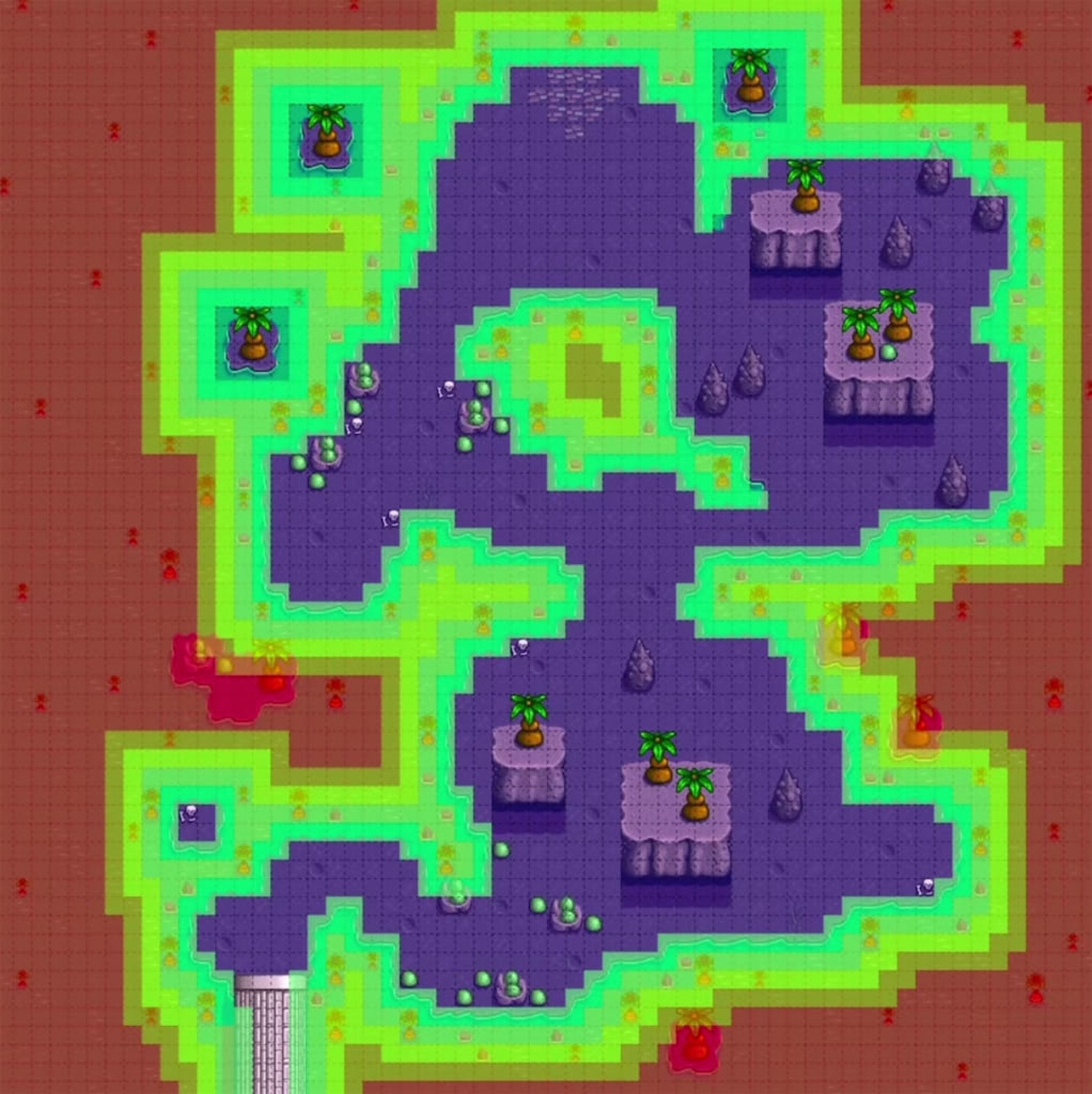 A fishing spot at the Mutant Bug Lair in Stardew Valley
