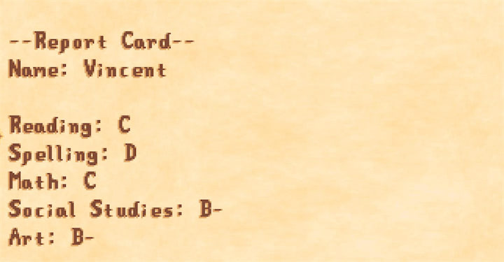 Penny’s report card