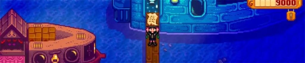 A player character holding a Secret Note in Stardew Valley