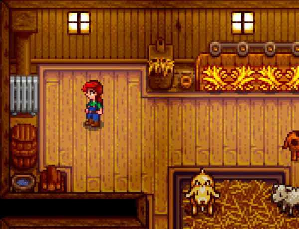 A heater in a Stardew Valley barn