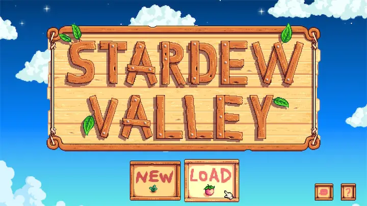 Main menu of Stardew Valley