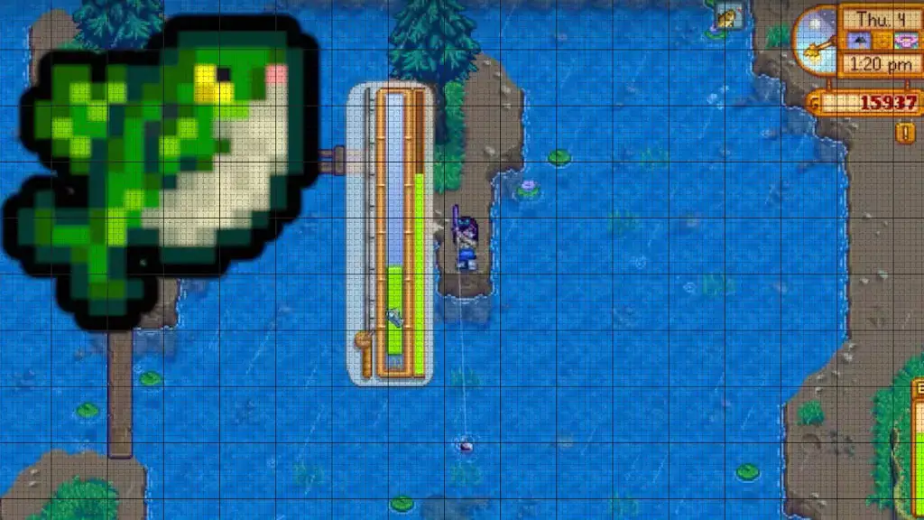 A player catching The Legend fish in Stardew Valley
