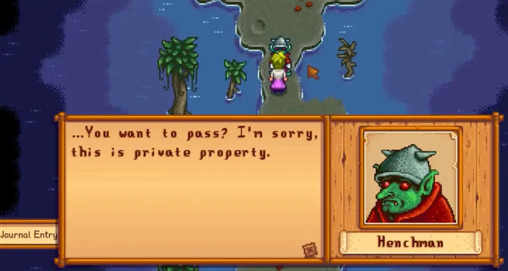 Henchman blocking the Witch’s Hut