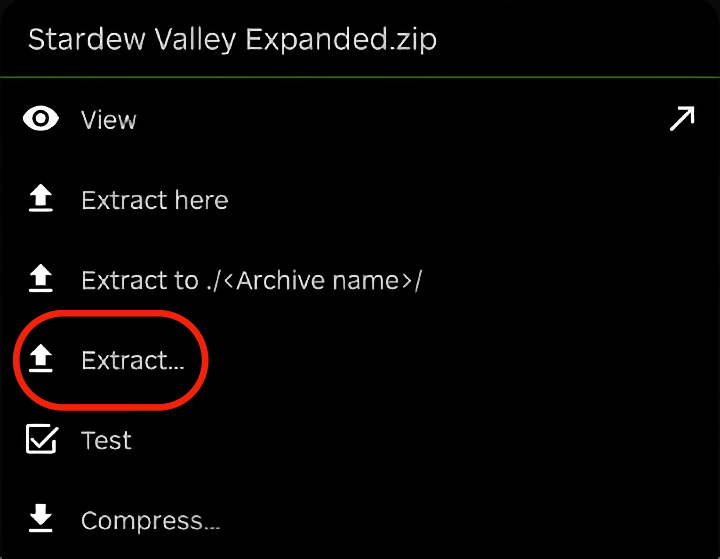Extract Stardew Valley Expanded.zip