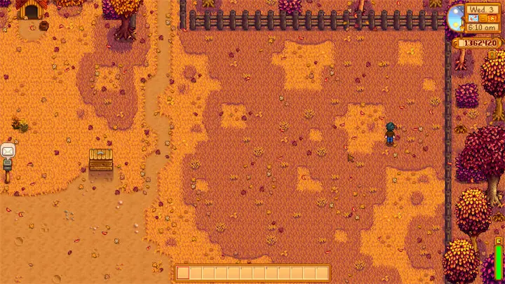 In-game screenshot of expanded farm