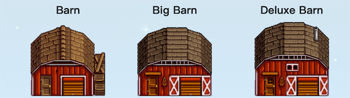 A screenshot of the barn in Stardew Valley