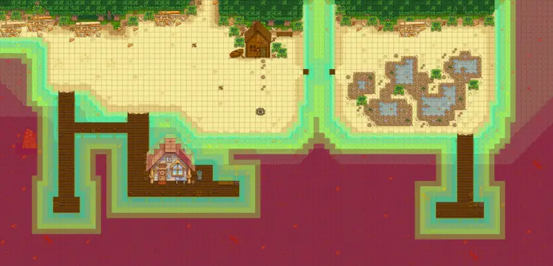 A fishing spot at the beach in Stardew Valley