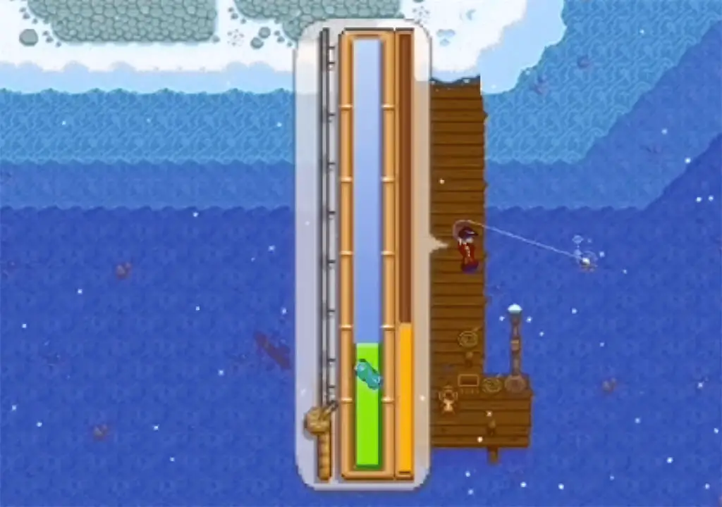 Blue bubbles appearing in the water in Stardew Valley