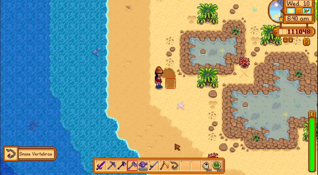 A screenshot of Ginger Island in Stardew Valley