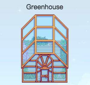 A screenshot of the greenhouse in Stardew Valley