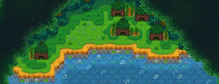 Image of the Junimo Village in Stardew Valley Expanded