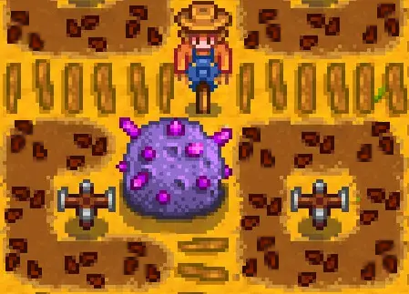 A purple meteorite in Stardew Valley