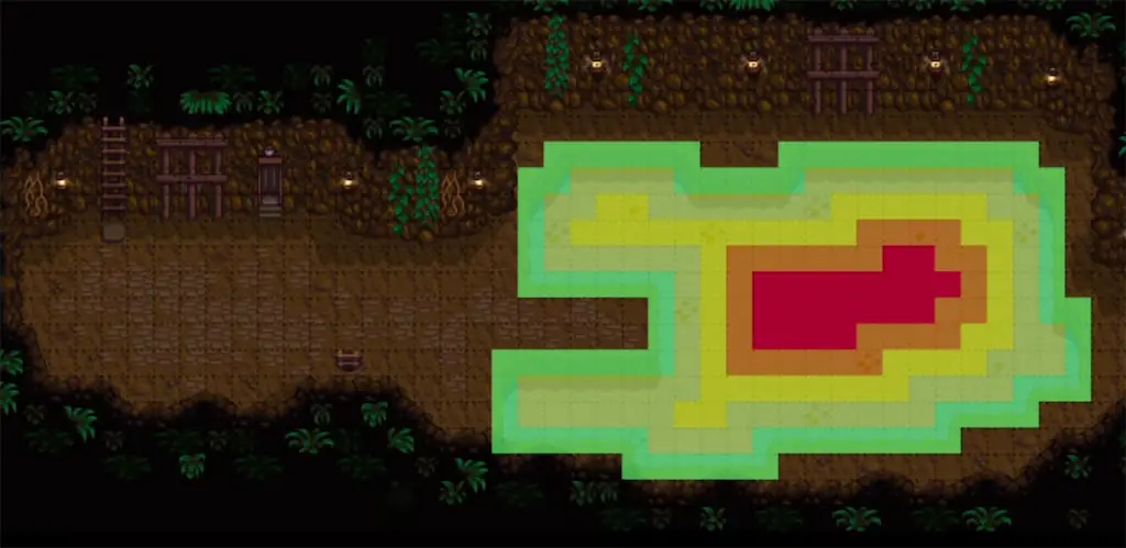 A fishing spot at the Mines in Stardew Valley