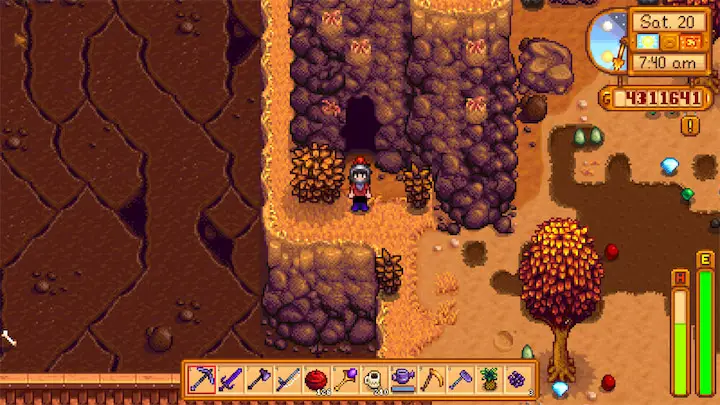 Image of the entrance to the Quarry Mine in Stardew Valley