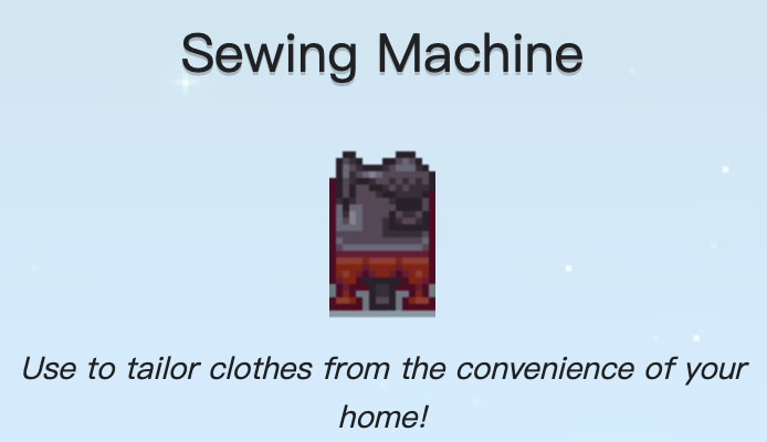 A sewing machine in Stardew Valley