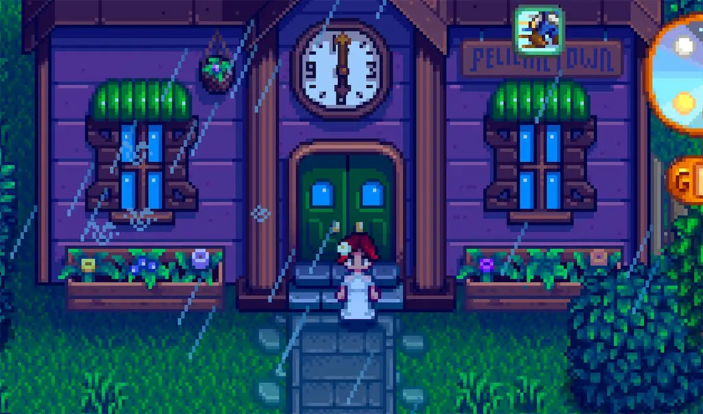 A screenshot of the Community Center in Stardew Valley.