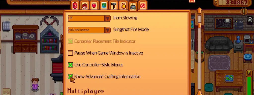 A screenshot of the crafting menu in Stardew Valley