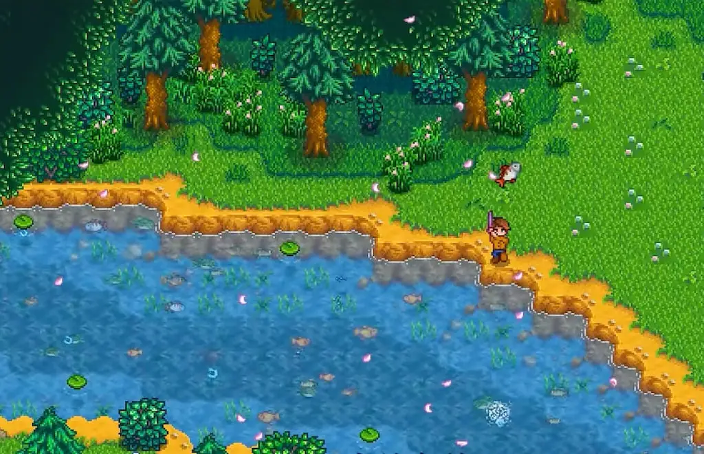 A river with a fishing spot