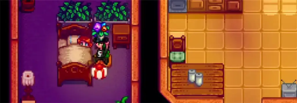 A player giving a bouquet to an eligible villager in Stardew Valley